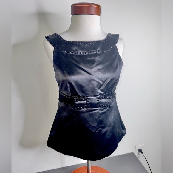 Red Valentino Studded Sleeveles Blouse Silk Top - Picture 2 of 13